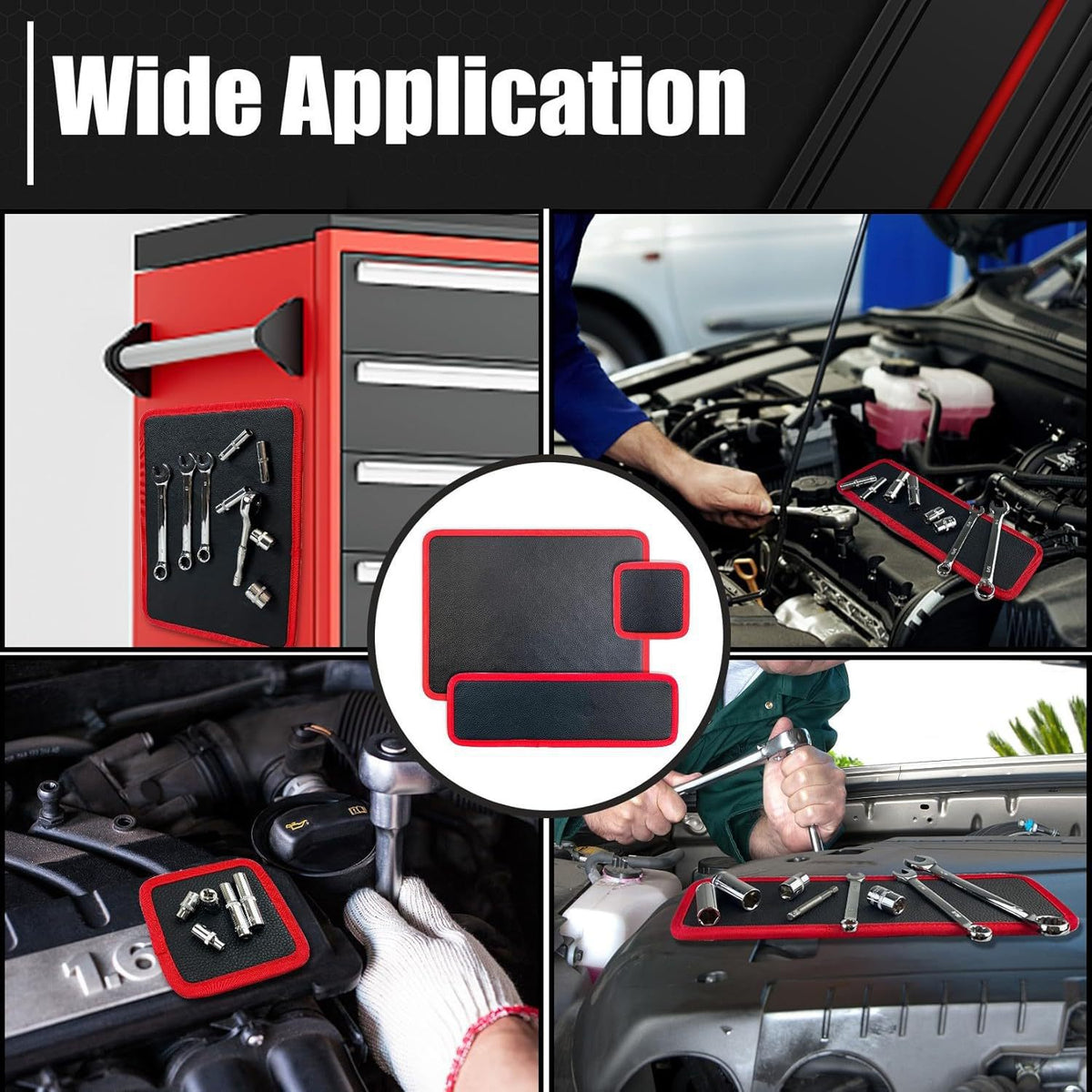 Magnetic Leather Tool Organizer Pad